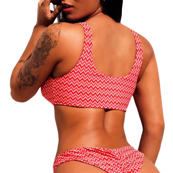 Chevron striped two piece swimsuit - Picture 7 of 7